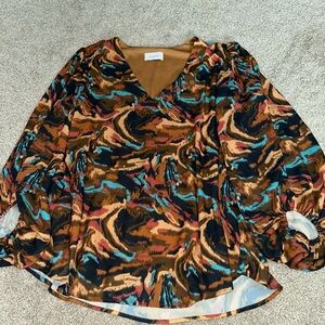 Multicolor Abstract Print Women's Top